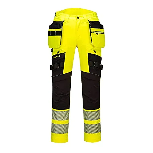 Portwest DX4 Hi-Vis Arbeits Bundhose für Männer, Größe: 40 - Robuste Bundhose mit 16 Taschen und kostenlosen Knieschonern. Flexibles HiVisTex Pro Material sorgt für Sichtbarkeit und Komfort. Verstellbarer Saum und optimale Passform für alle Körpergrößen.