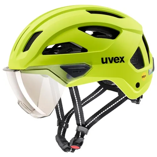 Uvex Stride Visor Mips Helm lime matt S (53-56 cm) - Sicherer Fahrradhelm mit innovativem Mips-System, optimaler Passform und stylischem lime mattem Design für komfortable Fahrten.