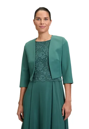 Vera Mont Damen Bolero-Jacke Dark Emerald, 38 - Leicht tailliert mit eleganten Kellerfalten für einen femininen Look