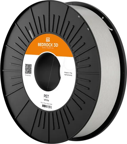 BEDROCK 3D 24757 - PET Filament, weiß, 2,85 mm, 2500 g - BEDROCK 3D PET-Filament für 3D-Drucker: Kombiniert einfache Verarbeitung mit hoher Festigkeit. Ideal für präzise Prototypen und funktionale Teile. Nachhaltig und hochwertig - für professionelle Ansprüche.