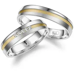 MARRYA Trauring Silber Ringe Trauringe Eheringe Partnerringe goldfarben|silberfarben 56
