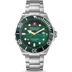 Swiss Military Hanowa Offshore Diver Green Water Uhr - Armbanduhren mit einzigartigem Malachit-Zifferblatt, 44-mm-Edelstahlgehäuse, 20 ATM wasserdicht und limitiert auf 444 Stück – ideal für Stil- und Leistungsbewusste.