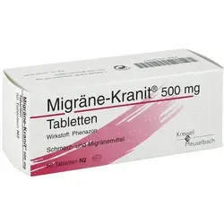 Migräne-Kranit 500 mg - Wirksame Tabletten gegen Migräne - Arzneimittel zur Linderung von Migräneanfällen, rezeptfrei erhältlich und ideal für schnelle Hilfe bei akuten Beschwerden.
