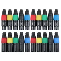Pronomic Steckerset XLR-Female/Male 2x10Stk. color - XLR Stecker & Buchsen, 3-polige Stecker mit farbiger Kodierung für einfache Identifikation, ideal für professionelle Audio-Anwendungen.