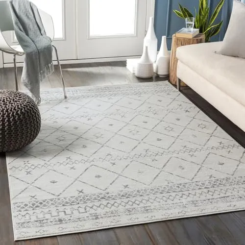 Livabliss Kurzflorteppich MYA, Weiß, Rechteckig, 140x200 cm - Moderner Berberteppich mit Boho Flair, der stilvolle Akzente in jedem Raum setzt. Pflegeleicht, langlebig und ideal für stark frequentierte Bereiche. Oeko-Tex Standard 100 garantiert geprüfte Qualität.