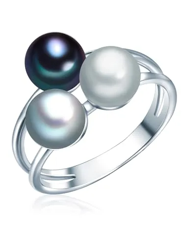 Valero Pearls Perlenring mit Süßwasser-Zuchtperle - Eleganter Ringe aus Sterling Silber, verziert mit einer silberfarbenen Süßwasser-Zuchtperle. Ideal für besondere Anlässe oder als stilvolles Accessoire im Alltag.