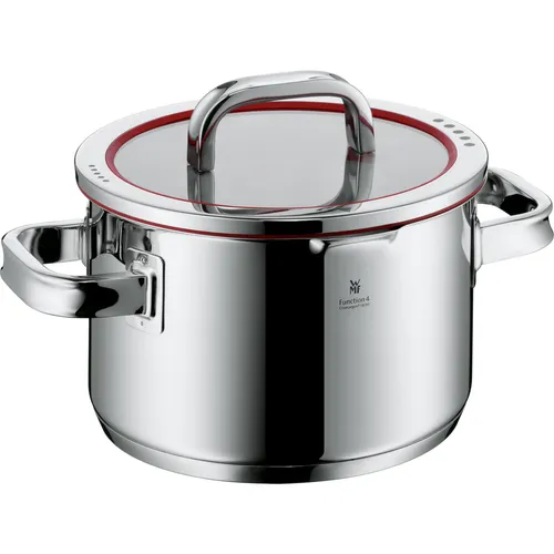 WMF Fleischtopf Function 4, 20 cm - Cromargan® Edelstahl - Kochtöpfe: Hochwertiger Fleischtopf mit 3,4l Volumen, ideal für alle Herdarten, mit innovativem Deckel für präzises Abgießen und optimaler Wärmeverteilung.