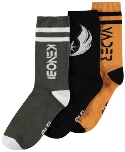 Obi Wan Kenobi Crew-Socken für Herren (3er-Pack), 43/46
