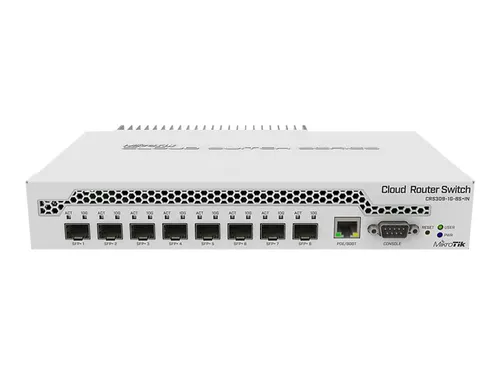 CRS309-1G-8S+IN - 9-Port Managed Switch mit 8x 10G SFP+ und 1x 1G RJ45, rackmontierbar und PoE-fähig für optimale Netzwerkleistung