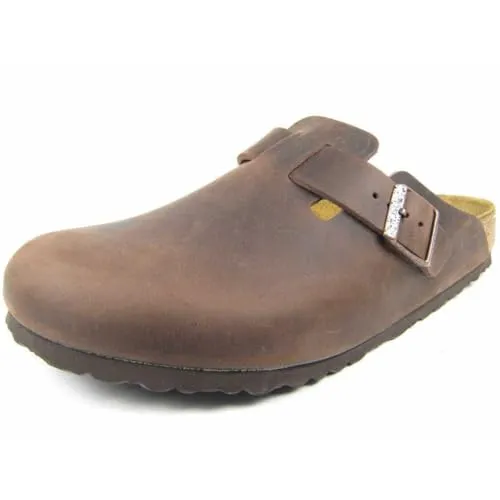 Birkenstock Classic BOSTON Clogs, Unisex, Braun (Habana), 37 EU - Hausschuhe mit anatomisch geformtem Fußbett aus Kork und Latex, ideal für höchsten Tragekomfort und Unterstützung im Alltag.