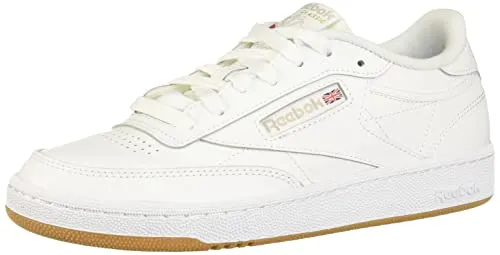 Reebok Damen Club C 85 Sneaker - Eleganter Laufschuh in White Light Grey Gum, 42 EU - Laufschuhe mit hochwertigem Lederobermaterial für optimalen Halt und EVA-Zwischensohle zur Stoßdämpfung, ideal für stilbewusste Sportlerinnen.