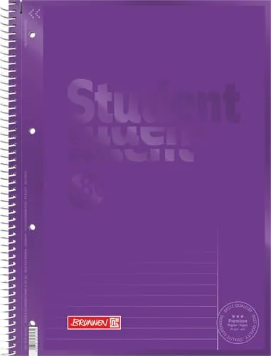 BRUNNEN Collegeblock Premium Student Colour Code | A4, Lineatur 25, 80 Blatt, purple