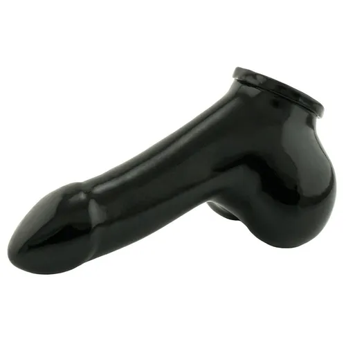 Latex Penishülle S mit Hodensack schwarz Schaft 11,5cm Penis Hülle Latexkleidung