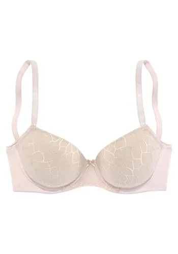 LASCANA Schalen-BH "Chiara", Damen, Gr. 90, Cup D, rosa - Modischer Schalen-BH mit nahtlos vorgeformten Cups und grafischer Spitze. Ideal für einen perfekten Sitz und hohen Tragekomfort. Perfekt für romantische Anlässe und sexy Dessous-Looks.