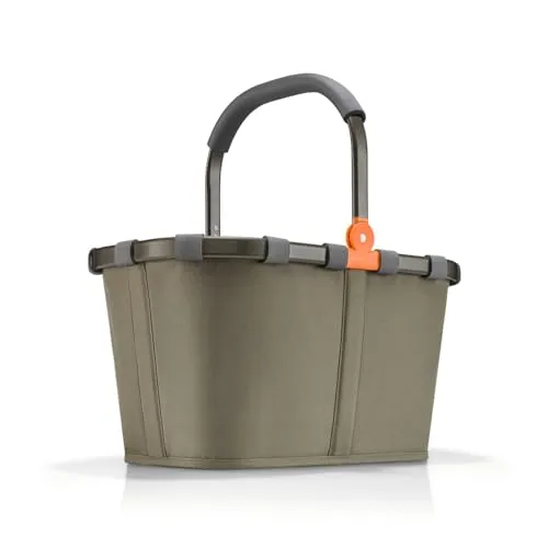 reisenthel carrybag Green Olive – Stabiler Einkaufskorb mit praktischer Innentasche - Einkaufskorb mit elegantem Design, belastbar bis 20 kg und wasserabweisend. Ideal für Einkäufe, Picknicks oder als Tasche für Wertgegenstände.