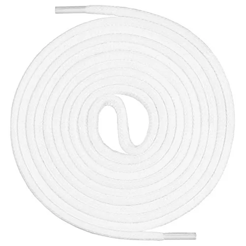 Mount Swiss runde Premium-Schnürsenkel aus 100% Baumwolle - sehr reißfest Farbe Weiß Länge 180cm