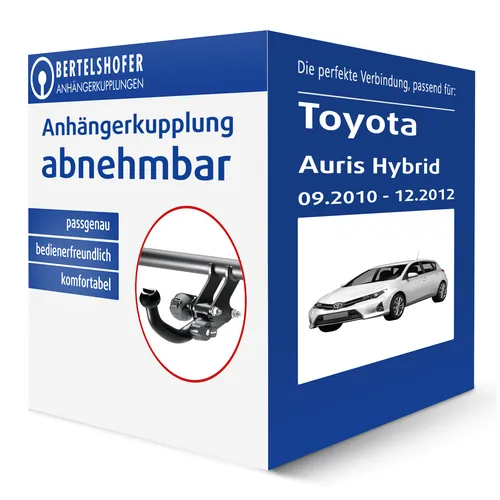 Abnehmbare Anhängerkupplung für TOYOTA Auris Hybrid 10- Fliessheck von Brink - Anhängerkupplung für Toyota Auris Hybrid, abnehmbar, keine Eintragung in Fahrzeugpapiere nötig – ideal für flexibles Anhängen ohne bürokratischen Aufwand.