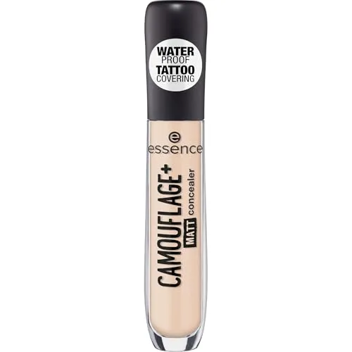 essence CAMOUFLAGE+ MATT Concealer Nr. 23, Nude - Gesicht Concealer mit ultra-deckender Textur für ein mattes, langanhaltendes Finish. Vegan, ölfrei und wasserfest - ideal für ein makelloses Hautbild.