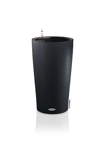 LECHUZA CILINDRO Color 23 schiefergrau - Garten-Zubehör mit integriertem Bewässerungssystem für optimale Pflanzenpflege, UV-beständig und langlebig, ideal für drinnen und draußen.