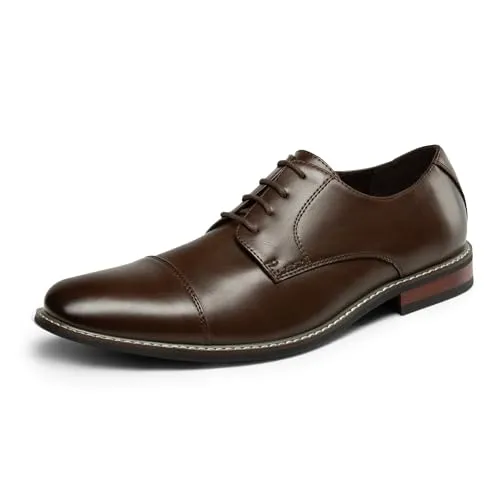 Bruno Marc Herren Derby Anzugschuhe - Dunkelbraun, Größe 41 - Elegante Derby-Schuhe aus geschmeidigem Kunstleder mit rutschfester Sohle. Ideal für Büro und formelle Anlässe, bieten sie hohen Tragekomfort und eine perfekte Passform.