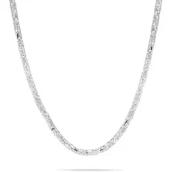 Tony Fein Silberkette Königskette Rund 4mm 925er Sterling Silber Massiv, Made in Italy silberfarben 55 cm