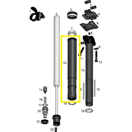Crankbrothers Highline 2.0 Body 2-Keyway Körper, 30.9mm, 125mm - Hochwertiger 2-Keyway Körper für Fahrradsattelstützen, 30.9mm Durchmesser, ideal für präzise Anpassungen und zuverlässige Leistung beim Radfahren.