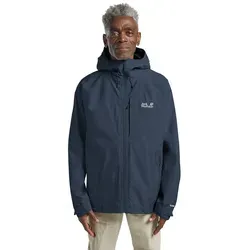 Jack Wolfskin Tempest 2L Jacket M - Wasserdichte Funktionsjacke für Herren - Funktionsjacke aus TEXAPORE ECOSPHERE PRO Material, absolut wasserdicht mit 20.000 mm Wassersäule. Ideal für Alltag und Outdoor-Abenteuer, nachhaltig produziert und mit verstellbarer Kapuze.