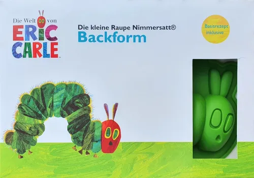 Silikon Backform Raupe Nimmersatt 28 x 20 cm - Kuchenform aus flexiblem Silikon, hitzebeständig bis 230°C und frostfest bis -60°C, ideal für kreative Backprojekte.