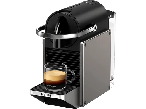 Krups XN 306 T Nespresso Pixie titan - Kaffee-System, kompakte Bauweise mit schnellem Aufheizsystem für perfekten Kaffeegenuss