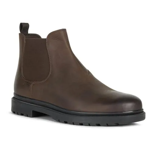Geox Andalo U16DDA00045C6009 - Atmungsaktive Chelsea Boots für Herren in Braun (43) - Wanderschuhe mit innovativer RESPIRATM Technologie für optimales Fußklima, hochwertigem Glattleder und flexibler Anpassung – ideal für jeden Anlass.