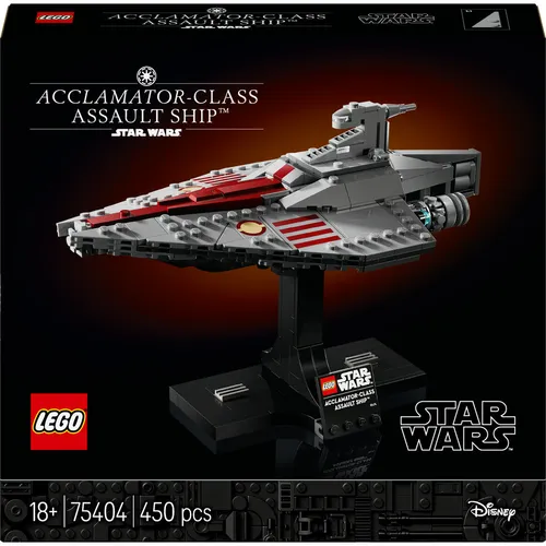 LEGO Star Wars Assault ShipTM der Acclamator-Klasse - LEGO Set 75404, baue das erste Modell eines ikonischen Raumschiffs mit detailgetreuer Ausstattung und Spielmöglichkeiten für Fans.