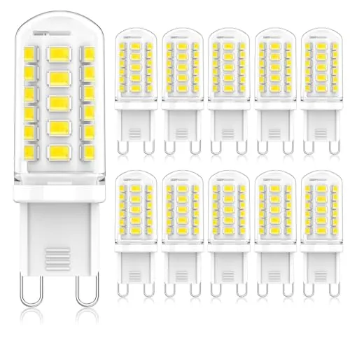 Eco.Luma G9 LED Lampen Kaltweiß 6000K, LED Leuchtmittel 3W Entspricht 40W-50W Halogenlampe, G9 Glühbirne 500 Lumen, Nicht Dimmbar, Kein Flackern, Enegiesparende kleine Birne, 10er Pack