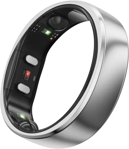 RingConn Smart Ring Gen 2, Silber - Herzgesundheitsüberwachung - Aktivitätstracker zur Überwachung der Herzgesundheit mit Schlaf-Tracker und drahtloser Smartphone-Kompatibilität. Ideal für Fitness-Enthusiasten!