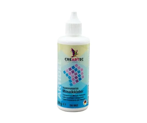 Artidee CREARTEC transparenter Mosaikkleber - Schmucksteinkleber für Nicht saugfähige Untergründe - 100g - Made in Germany