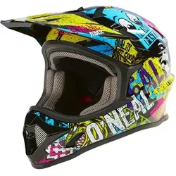 ONeal Sonus Riot Fahrradhelm für Kinder - Schwarz/Weiß/Gelb/Blau/Lila - M - Motorradhelm für Kinder mit robuster ABS-Schale, Fidlock® Magnetverschluss für maximale Sicherheit und optimaler Belüftung durch mehrere Lüftungsöffnungen.