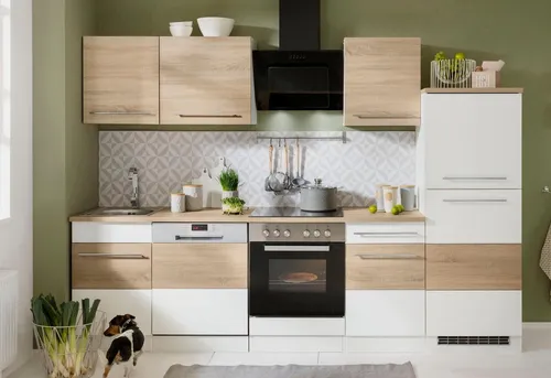 KOCHSTATION Küchenzeile KS-Trient, 280 cm, ohne E-Geräte - Küchenzeilen mit edlem Design und reichlich Stauraum für Kochgeschirr und Vorräte. Ideal vorbereitet für E-Geräte und flexibel erweiterbar.