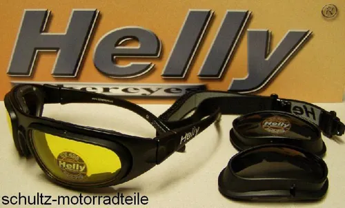 Helly Bikereyes Eagle Motorradbrille, schwarz - Sportbrille mit wechselbaren Gläsern für jede Fahrsituation, komfortable Polsterung und beschussfeste Gläser für optimalen Schutz.