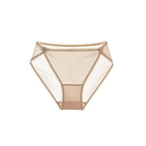 SilRiver Damen 100% Seiden Komfortable Höschen Unterwaesche Seide Slips Atmungsaktiver Stretch Modische Slips Seidige Berühru (Medium, Beige)