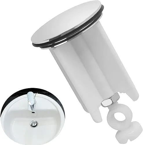 Abflussstopfen Einstellbare Waschbeckenstöpsel Universal 40 mm Höhenverstellbar-Stopfen Ersatz-Ablaufstopfen für Küche Bad Waschbecken Waschbecken Spüle Höhenverstellbar Messing verchromt
