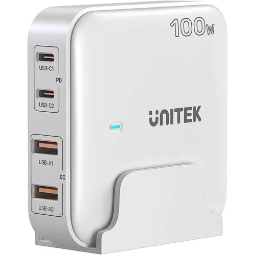 Unitek GaN Netzwerk-Ladegerät - P1229AWH01-EU | 100W 2x USB-C 2x USB-A (100 W, 5 Ports) (P1229AWH01-EU)