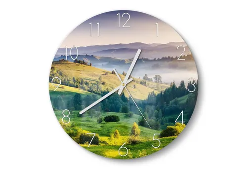 DEQORI Wanduhr 'Blick über Karpaten' (Glas Glasuhr modern Wand Uhr Design Küchenuhr)