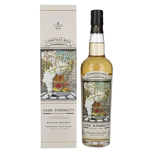 Compass Box The Peat Monster Cask Strength - Blended Malt Scotch - Whisky, torfiger Blended Malt mit 56,7% Vol. und einzigartiger Fassreifung in amerikanischer und französischer Eiche für intensiven Geschmack.