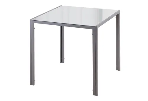 furnicato Esstisch Küchentisch Glastisch Quadrat, Grau - Eleganter Küchentisch mit stabiler Glasplatte in Grau, ideal für moderne Esszimmer. Bietet ausreichend Platz für Familie und Freunde.