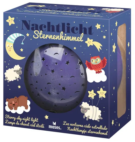 Nachtlicht Sternenhimmel für Babys - Beruhigendes Einschlaflicht mit Sternenhimmel-Projektion, ideal als Geschenk zur Geburt oder Taufe. Schafft eine entspannte Atmosphäre im Kinderzimmer.