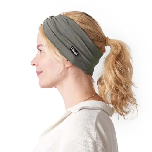 Damen Herren Stirnband Haarband Hair Band - Kreuz Breites Haarband Headband Kopf Schweißband Dünn Boho Sport Anthrazit