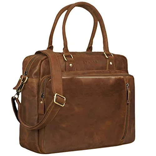STILORD 'Amilia' Businesstasche Damen Leder - Elegante Aktentasche aus echtem Rindsleder mit 13,3 Zoll Laptopfach - ideal für Büro und Reisen, bietet viel Platz und stilvolle Organisation.