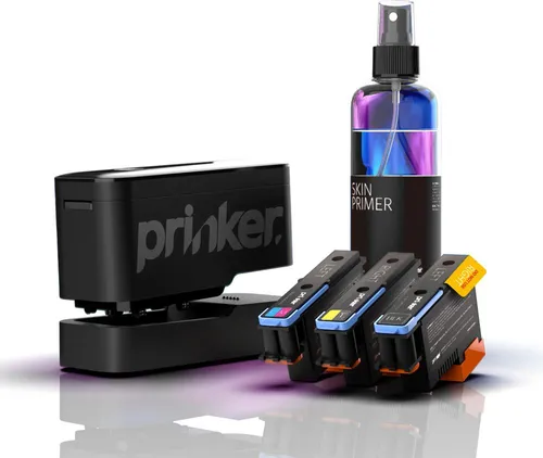 Prinker S Color Set - Skin Printer - Tintenstrahldrucker für kreative Hautdesigns, druckt sicher und hautfreundlich, ideal für Events und personalisierte Tattoos.