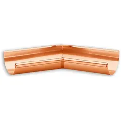 Rinnenwinkel Grömo Inneneck 45° aus Kupfer, 300mm - Hochwertiger halbrunder Rinnenwinkel für optimale Wasserableitung, ideal für Dachrinnen und langlebig durch robustes Kupfer. Schenkellänge 300mm.