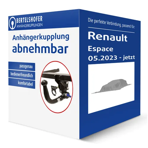 AUTO-HAK abnehmbare Anhängerkupplung für RENAULT ESPACE VI - Hochwertige Anhängerkupplung von AUTO-HAK für RENAULT ESPACE VI, mit Diebstahlschutz und einfacher Montage ohne Stoßfängerbearbeitung. Ideal für eine Anhängelast von bis zu 2100 kg.