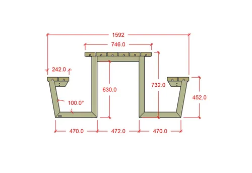 PLUS Wega Kombimöbel 177 cm – ThermoWood® Gartenbank - Stilvolles PLUS Wega Kombimöbel mit Tisch und 2 Bänken, ideal für Garten und Terrasse. Robuste Konstruktion aus ThermoWood® und verzinktem Stahl für langanhaltenden Einsatz im Freien.